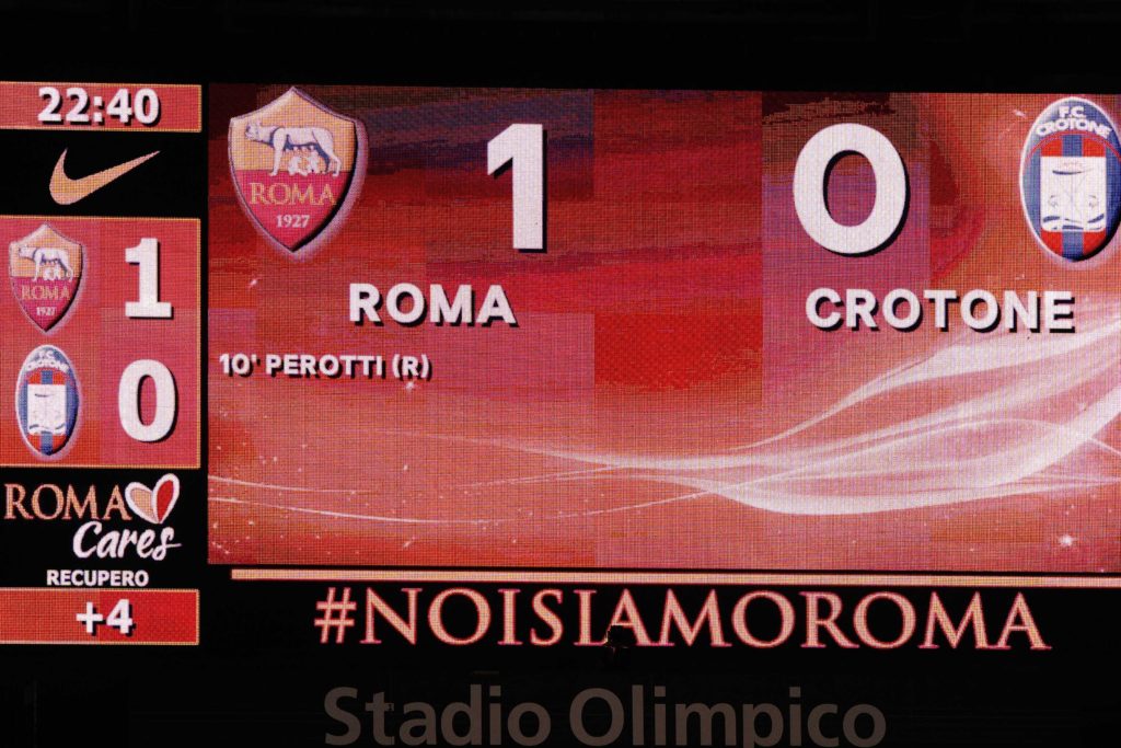 IL RISULTATO ROMA CROTONE 1 A 0