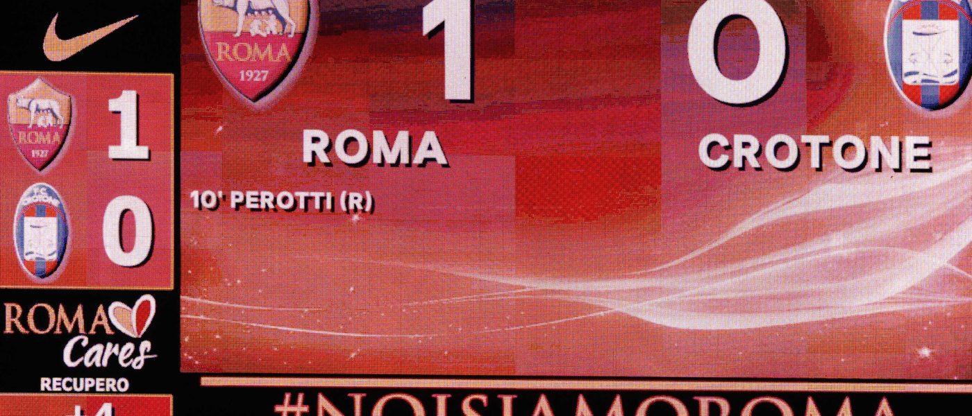 IL RISULTATO ROMA CROTONE 1 A 0