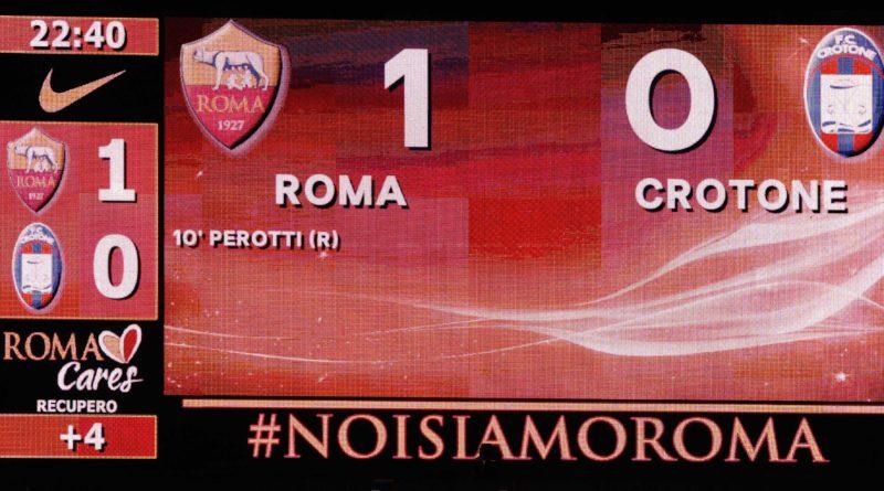 IL RISULTATO ROMA CROTONE 1 A 0