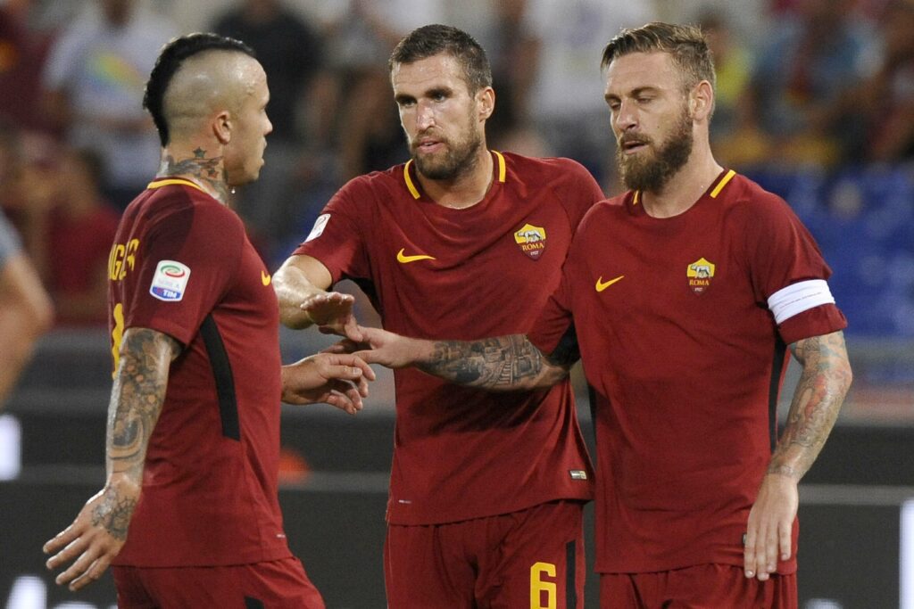 NAINGGOLAN STROOTMAN DE ROSSI 1 ROMA INTER 3 A 1 centrocampo