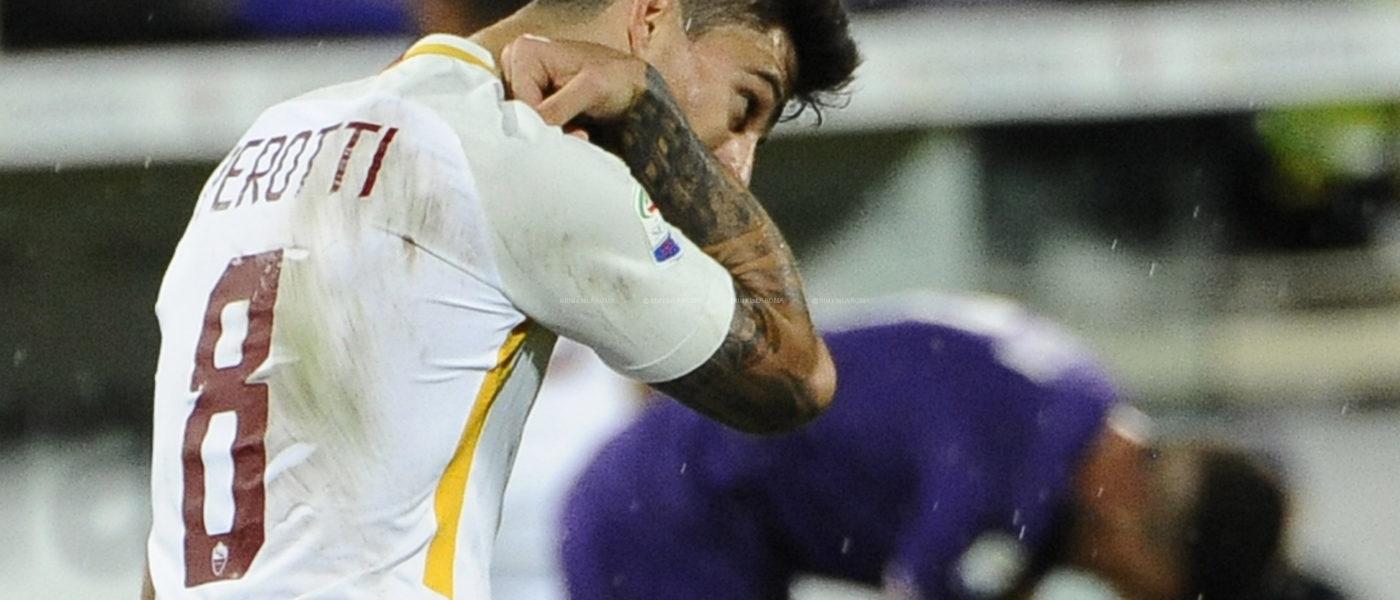 PEROTTI DOPO IL GOL A FIORENTINA ROMA 2 a 4