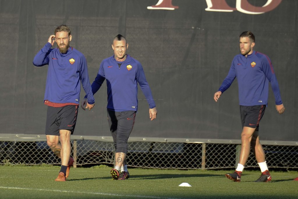 DE ROSSI NAINGGOLAN STROOTMAN 1 IN ALLENAMENTO PRE QUARABAG