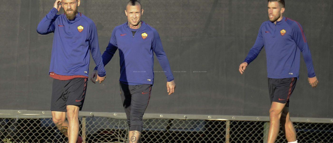 DE ROSSI NAINGGOLAN STROOTMAN 1 IN ALLENAMENTO PRE QUARABAG