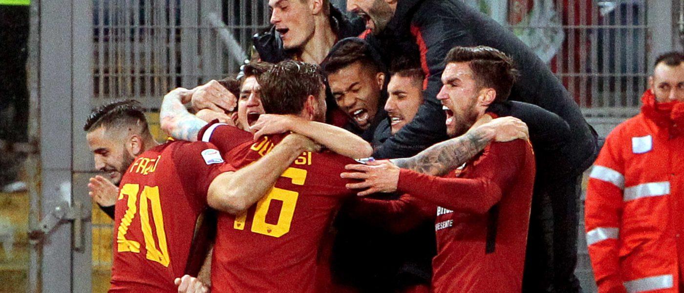 ESULTANZE AL GOL DI FAZIO ROMA CAGLIARI 1 a 0