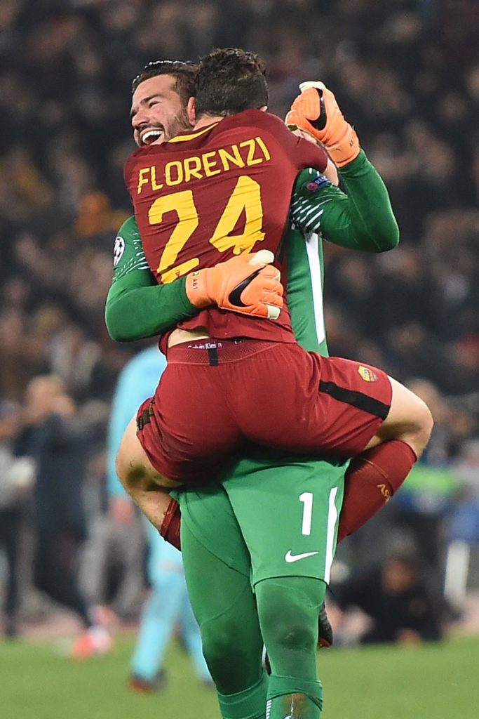 ALISSON FLORENZI FESTA ALLA FINE 2 ROMA BARCELLONA 3 a 0