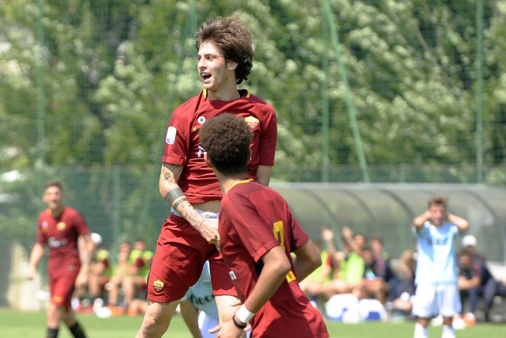 Antonucci dopo gol Roma Lazio Primavera 3 a 0