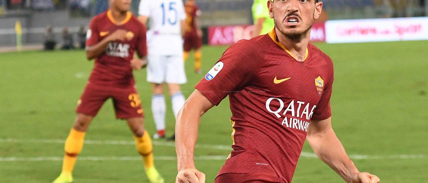 FLORENZI DOPO GOL 2 ROMA ATALANTA 3 A 3