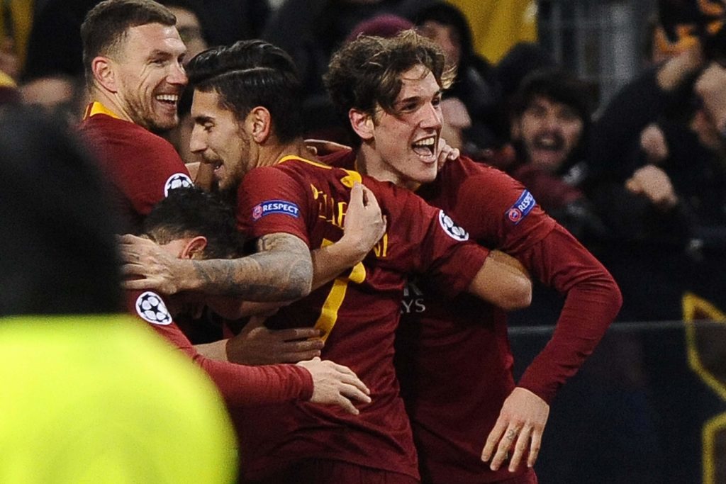 ZANIOLO DZEKO PELLEGRINI ESULTANZE 2 ROMA PORTO 2 a 1