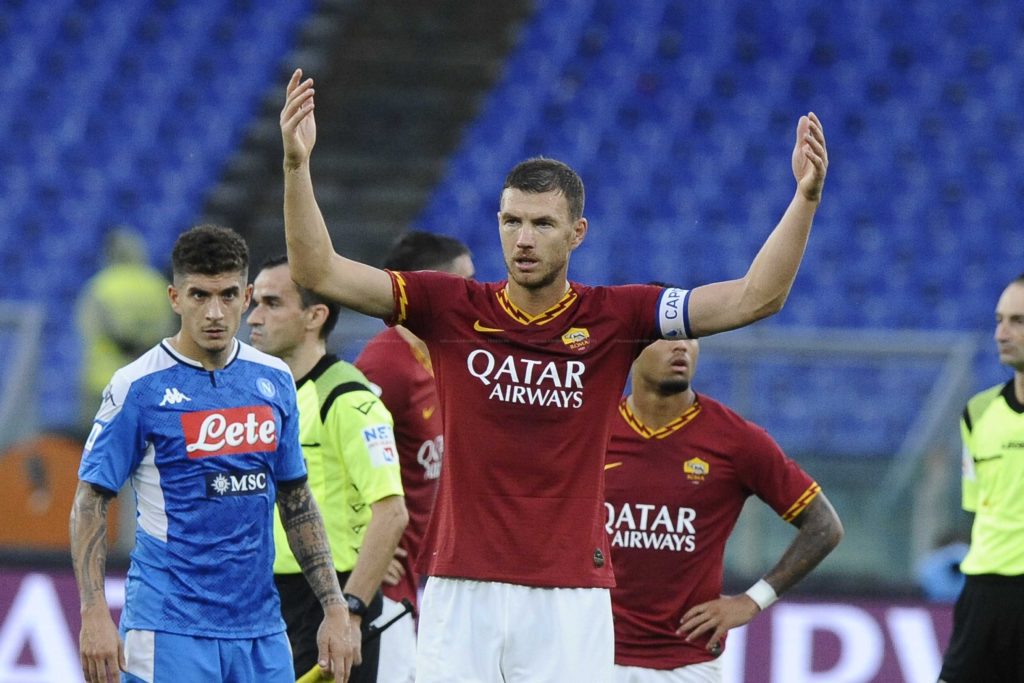 DZEKO VERSO LA CURVA 1 ROMA NAPOLI 2 a 1